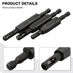 3Pcs Self Centering Hinge Tapper Core Drill Bit Set