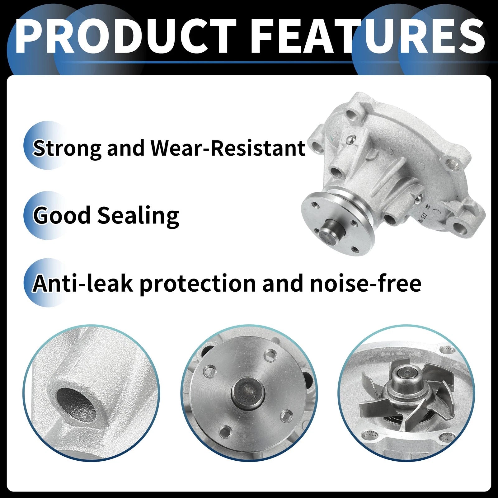 Water Pump with Gasket & Screws Kit for Toyota Van (1984–1989) No. 1610079035