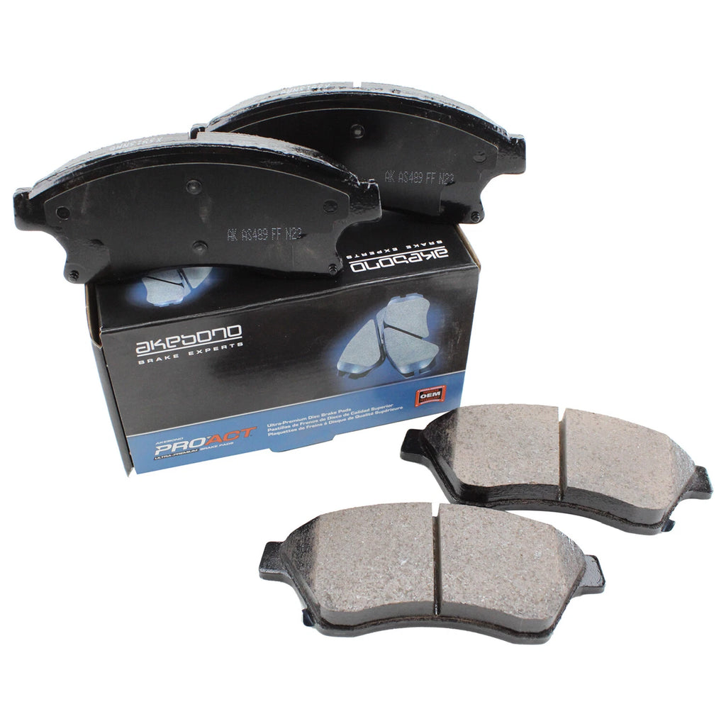 Set of 4 Akebono ProAct Ultra Front Ceramic Brake Pads for Cadillac ATS, Chevy Cruze, Sonic (2013–2019)