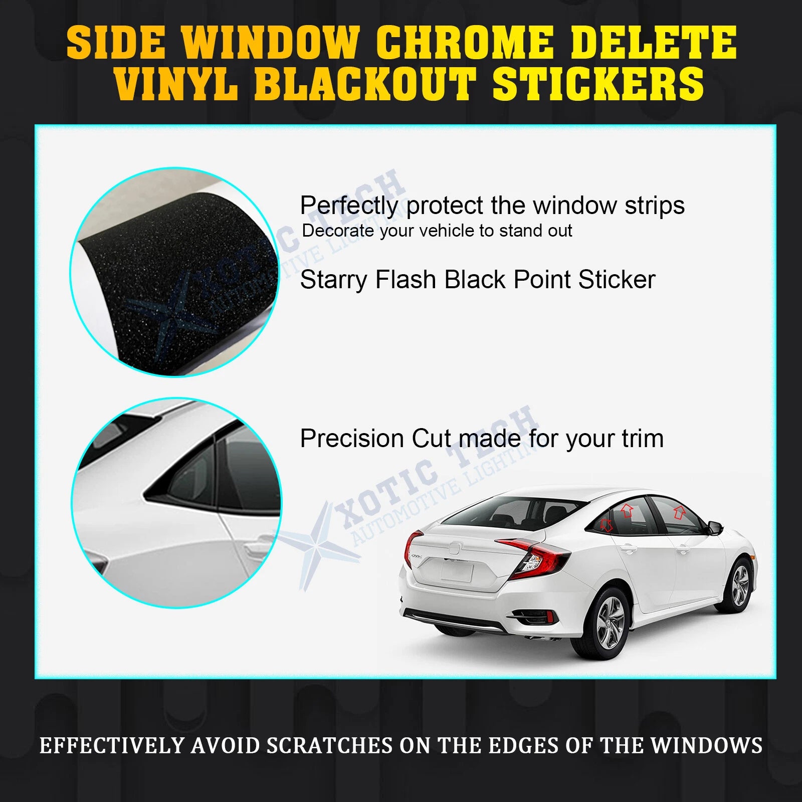 Blackout Window Vinyl Cover for Honda Civic (2016-2021)