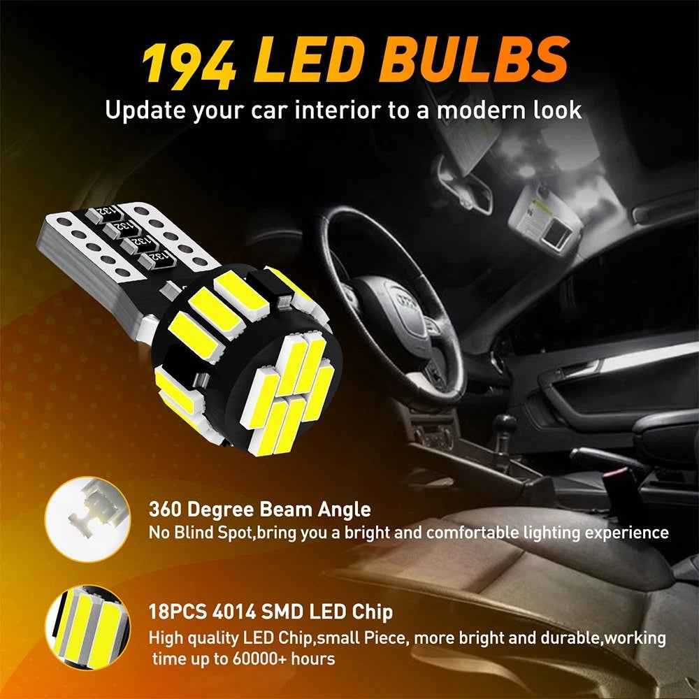 LED Interior Dome Map License Light Bulb for Various Vehicles (T10)