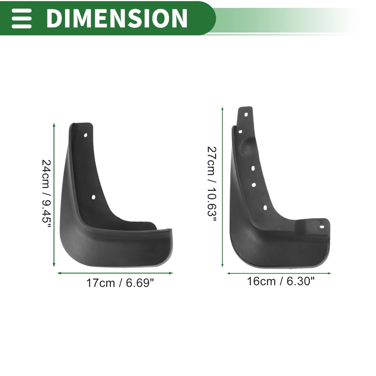 Set of 4 Mud Flaps Splash Guards for Mitsubishi Lancer-ex (2010–2016)