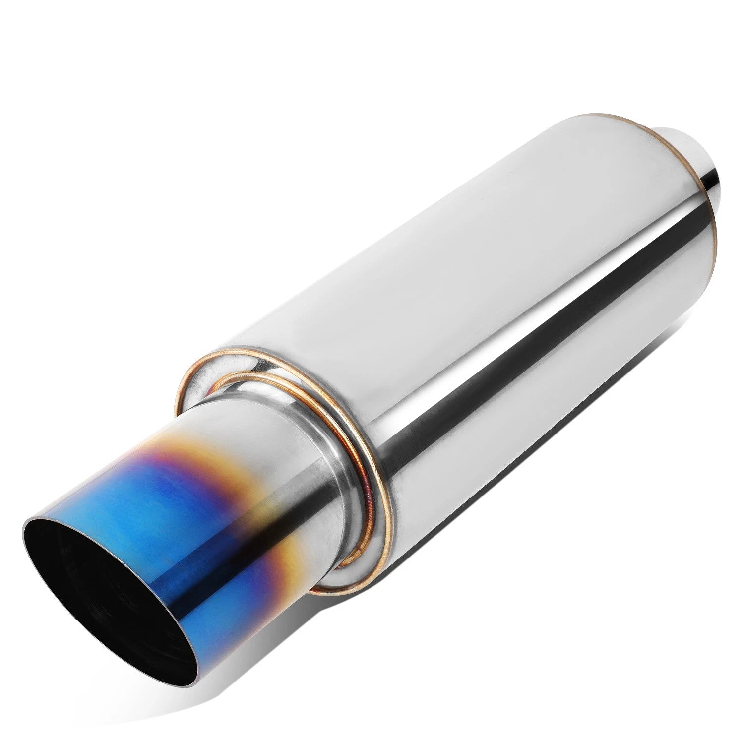 3"OD Titanium Burnt Tip Exhaust Muffler for Universal Applications
