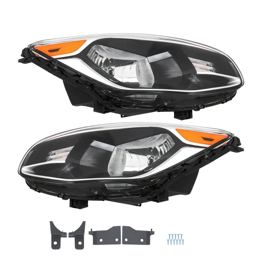 Pair of Black Housing Halogen Headlights for Kia Soul (2014-2019)