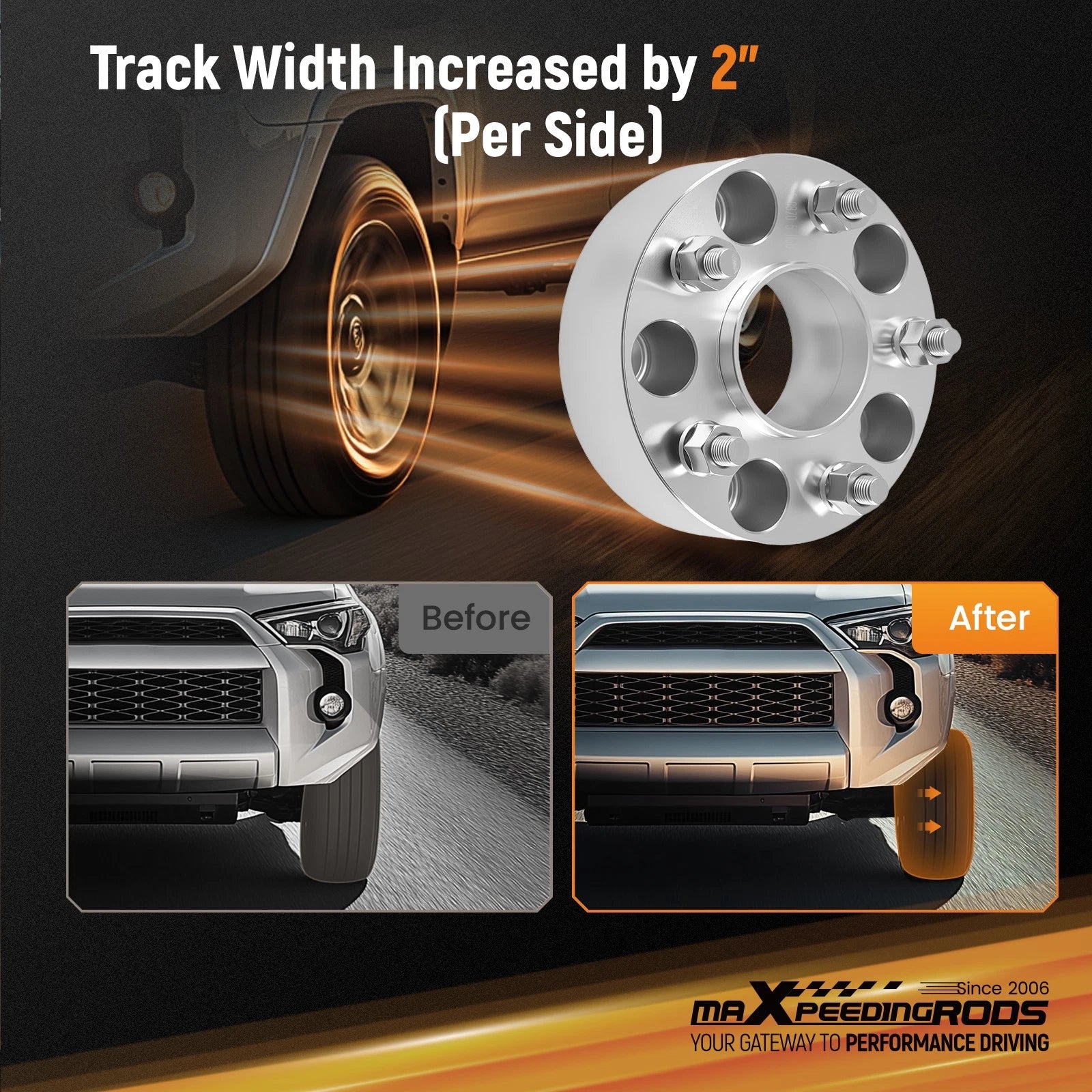 2 Inch Wheel Spacers for Chevrolet S10 Blazer GMC Jimmy (1982–2005) 5x4.75 70.5mm