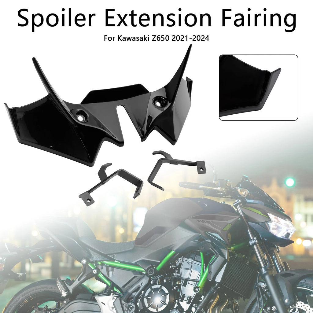Front Downforce Spoiler Extension for Kawasaki Z650 (2021–2024) Black