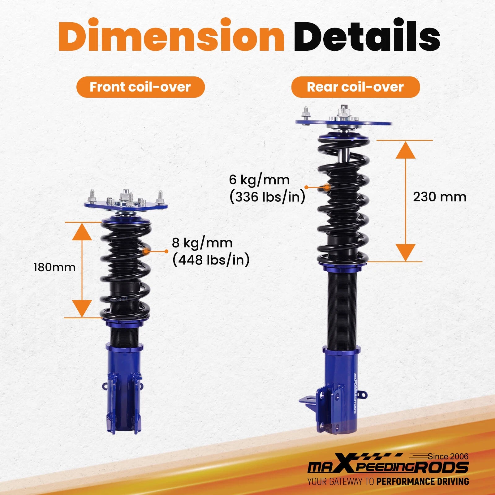 Coilover Lower Kit for Dodge Neon SRT-4 (2000–2005) Adj. Height