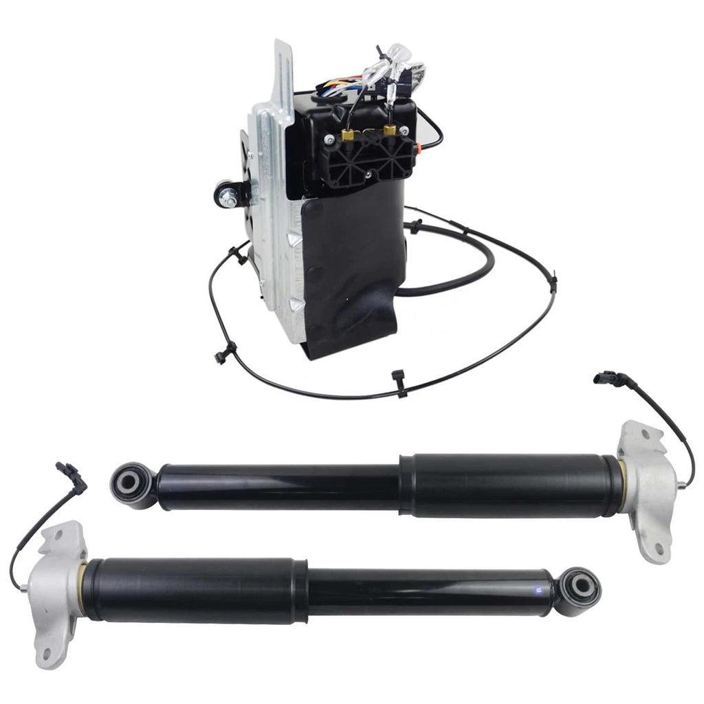 2 Rear Shock Absorbers + 1 Air Compressor for Cadillac XTS (2013–2018)