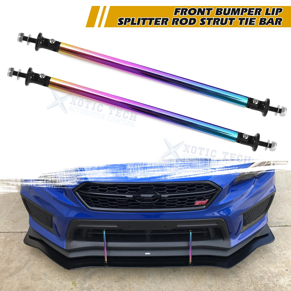 Pair Neo Aluminum Bumper Lip Splitter Diffuser Strut Rod Tie Bars (7.87") for Universal (2011–2024)