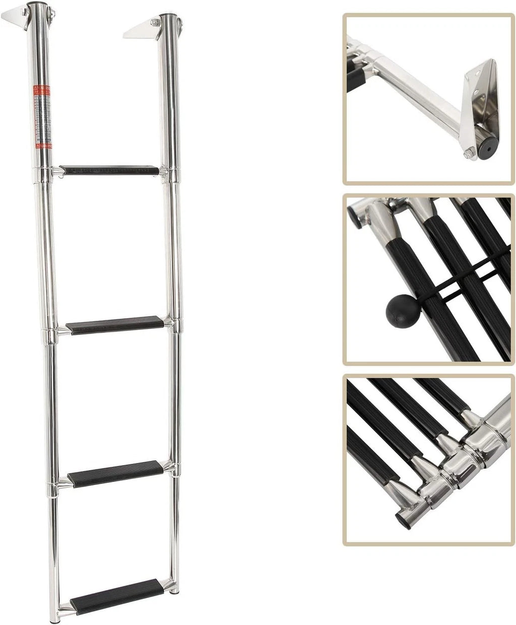 4 Steps Telescoping Boat Ladder for Swim Use - Stainless Steel
