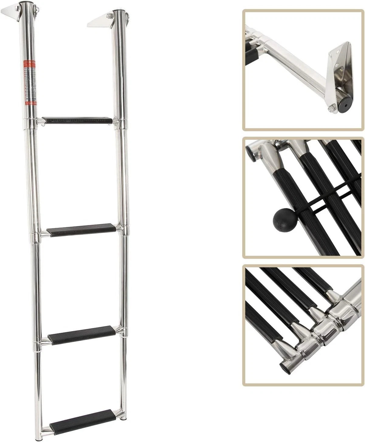 4 Steps Telescoping Boat Ladder for Swim Use - Stainless Steel