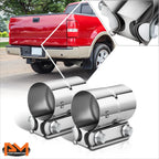2X Stainless Steel Catback Exhaust Lap Joint Band Seal Clamps for
