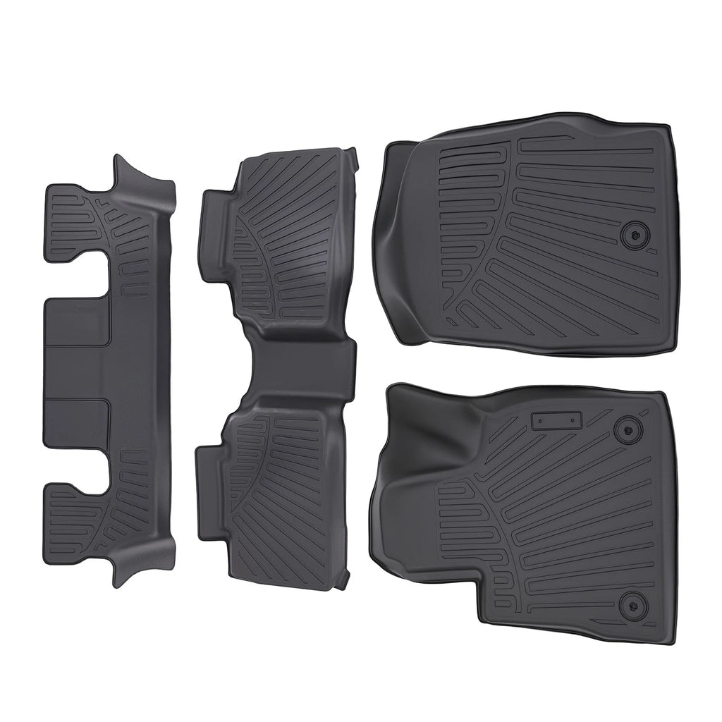 All Weather Floor Mats for Ford Explorer (2020–2025) TPE 6-Seat Black
