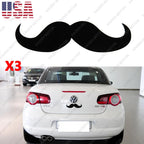 Curled Tip Black Mustache Decal Sticker for Any Car (2000–2025)
