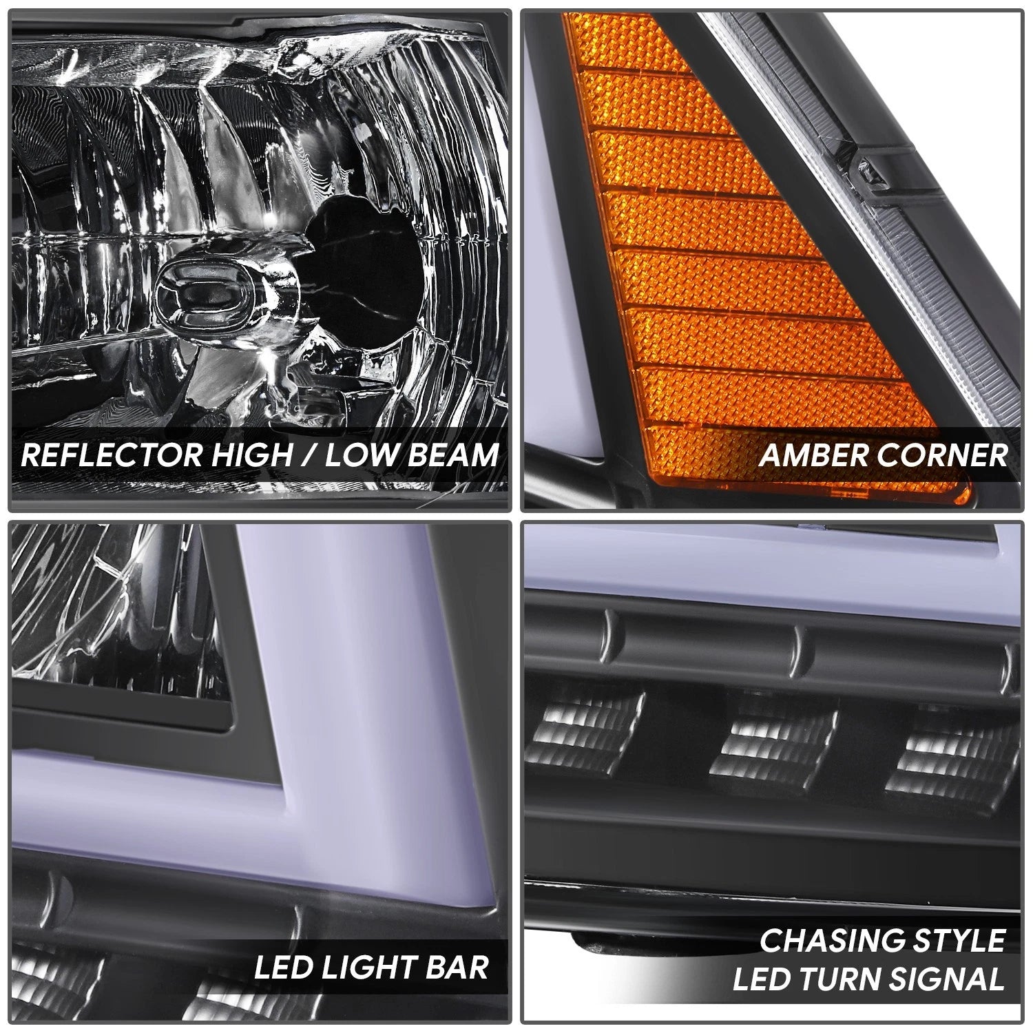 U-LED DRL Sequential Turn Signal Headlights for RAM 1500 (2009–2024)