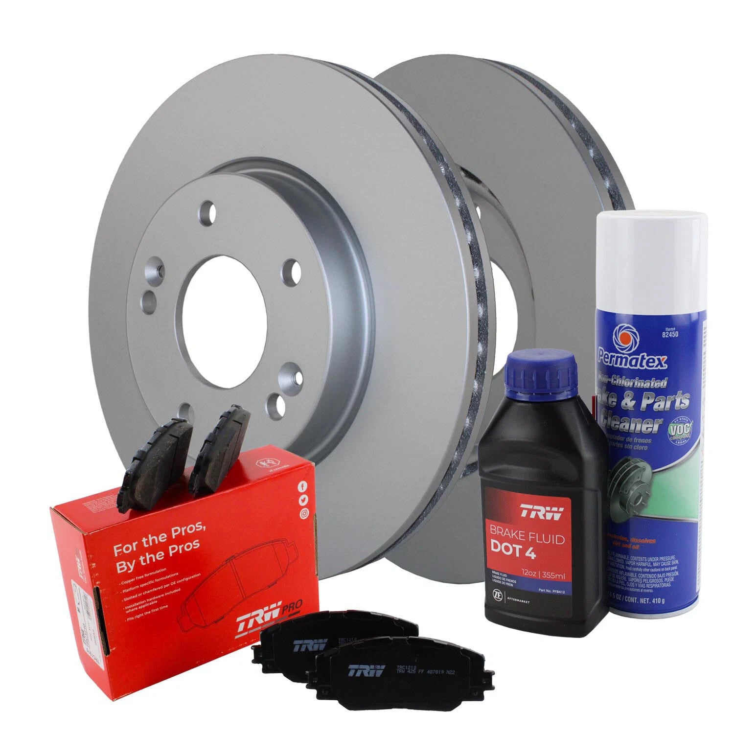 Front Brake Kit 280mm Rotors TRW Ceramic Pad for Elantra Veloster Forte Koup (2011–2019)