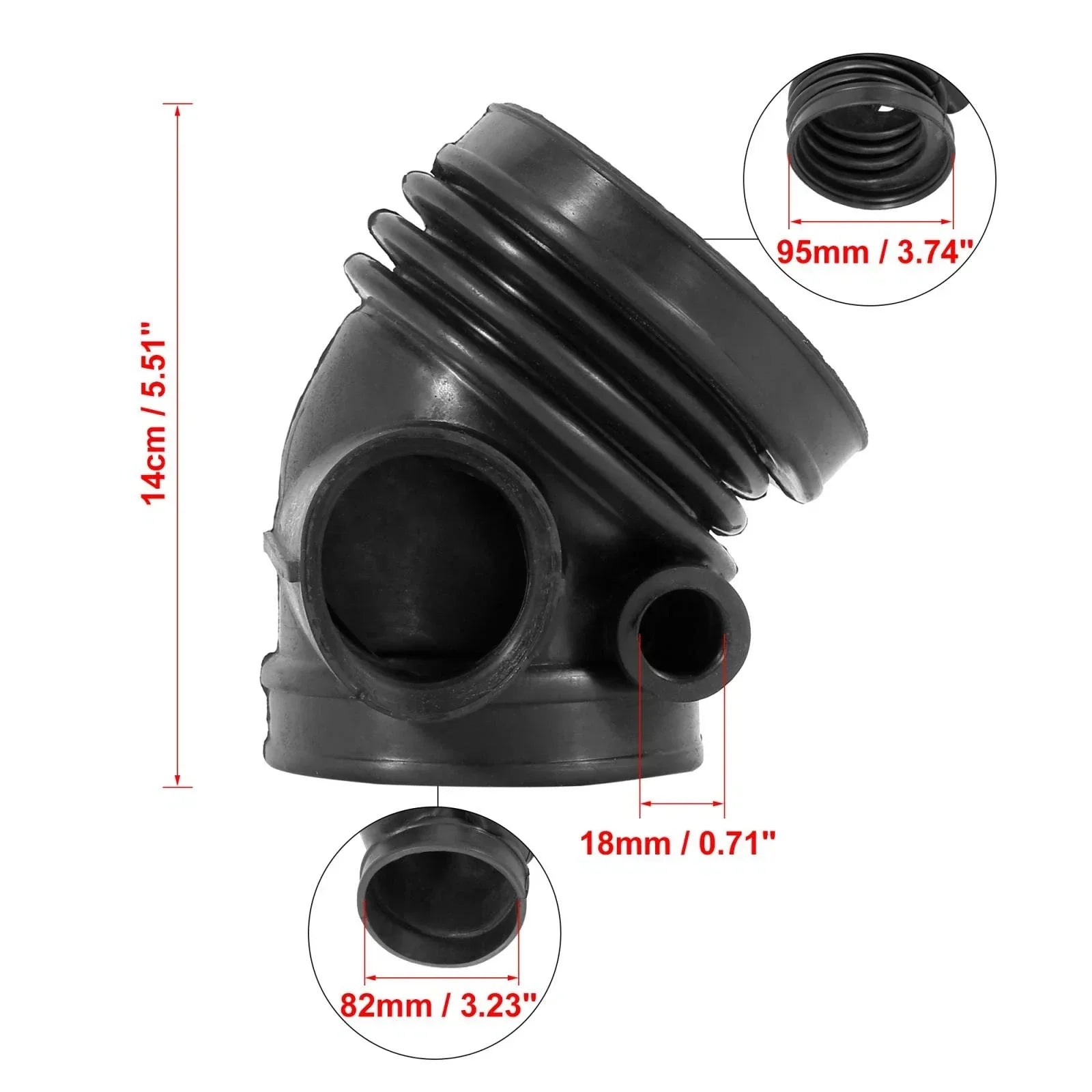 Intake Hose for BMW 528i (1997-1998) Rubber Black