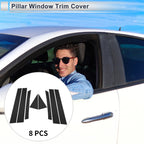 8 Pcs Door Pillar Window Trim for Mazda CX-7 (2007–2012) Black