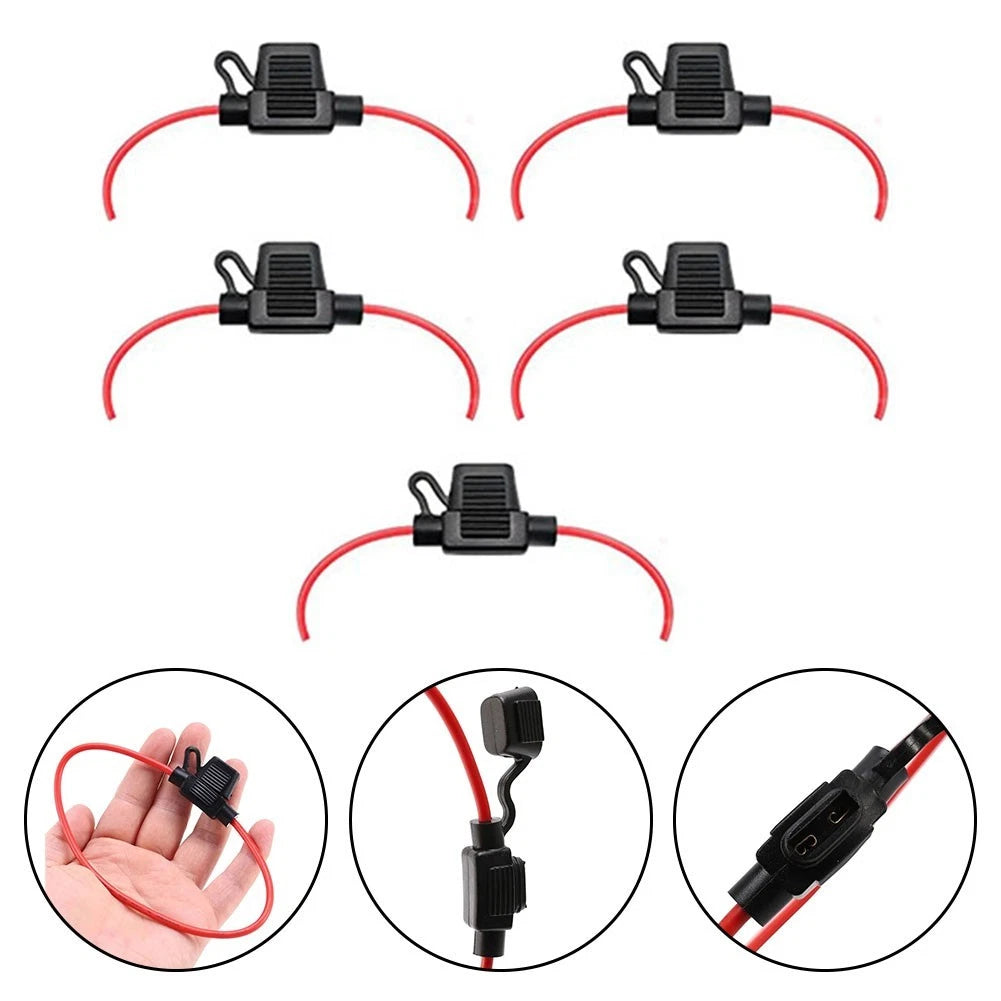 Pack of 5 Waterproof Cut Off Switch with 12 Inline Fuse Holder 12V 30A