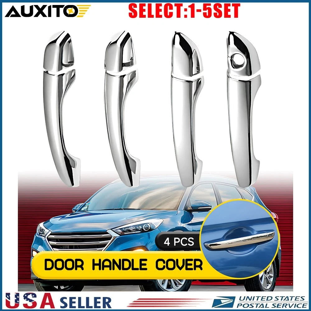Set of 4 Chrome Exterior Door Handle Covers for Hyundai Tucson (2016–2021)