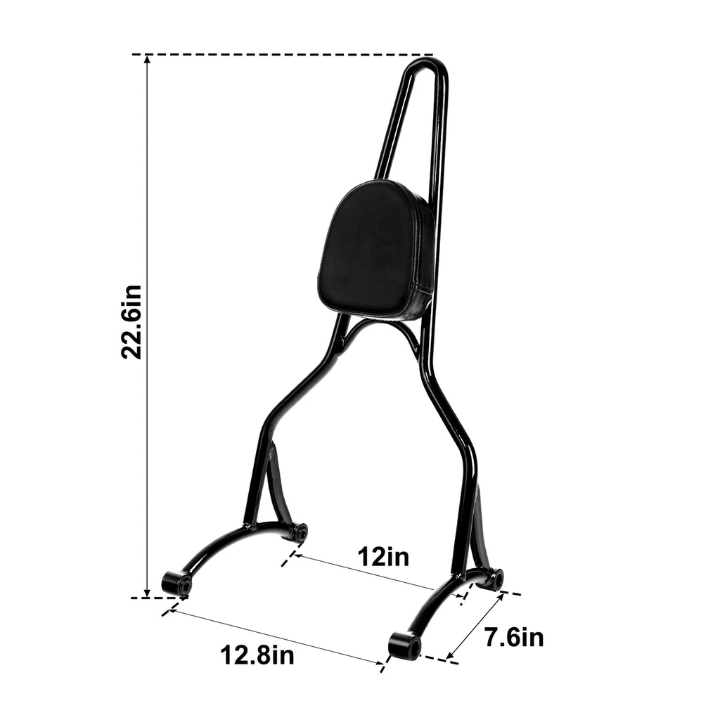 Rear Sissy Bar Passenger Backrest Pad for Harley Sportster XL883 XL1200 (2004–2022)