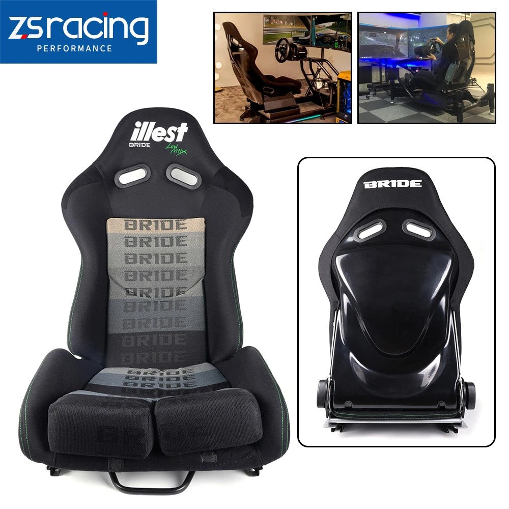 Set of 2 Bride Gradation Reclinable Racing Bucket Seats with Slider