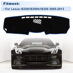 Dash Cover for Lexus IS350/IS300h/IS250 (2005–2013) Black Polyester Blue Edge