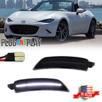 Smoked White LED Front Bumper Side Marker Lights for Mazda MX-5 Miata (2016–2023)