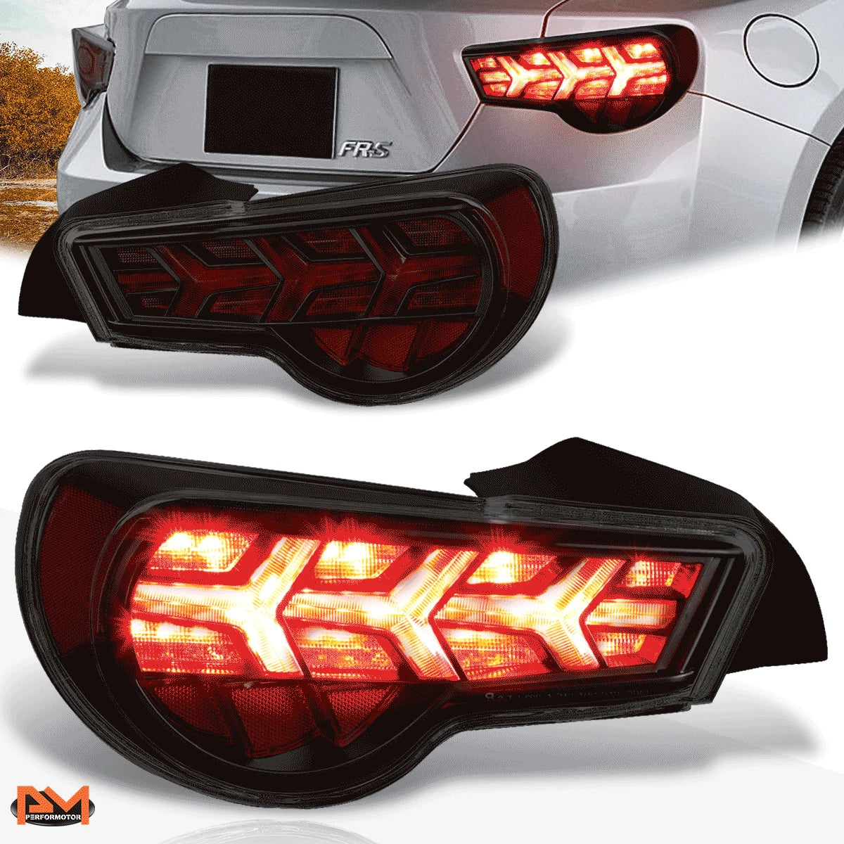 Sequential LED Arrow Tail Lights for BRZ/FRS/86 (2013–2021) Smoked Lens Black