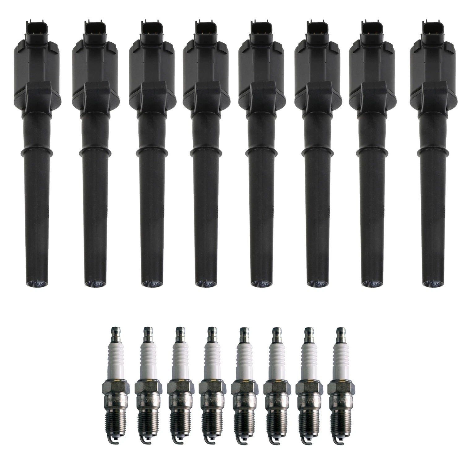 Set of 8 Ignition Coils & U-Groove Spark Plugs for Mustang Town Car (V8)