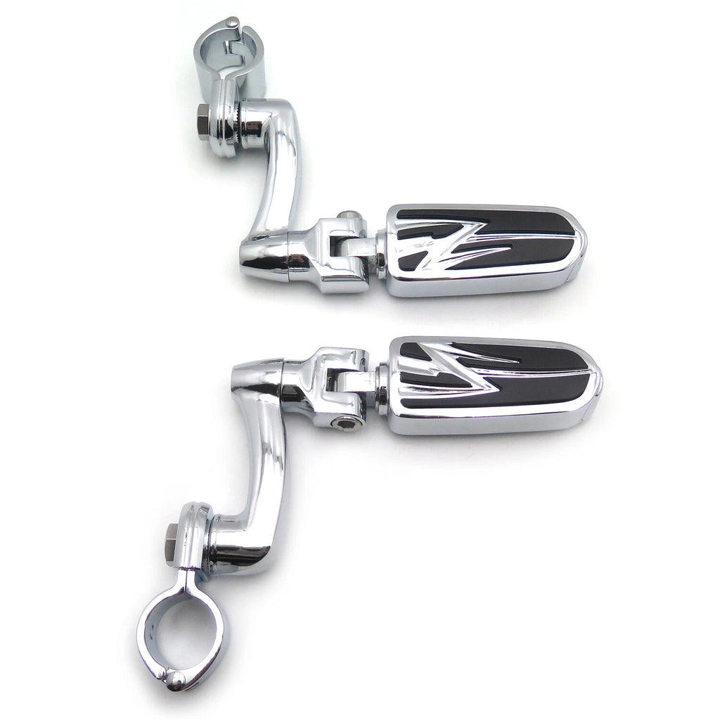 Chrome Flash Arched FootPeg for Yamaha XV250, Harley Dyna