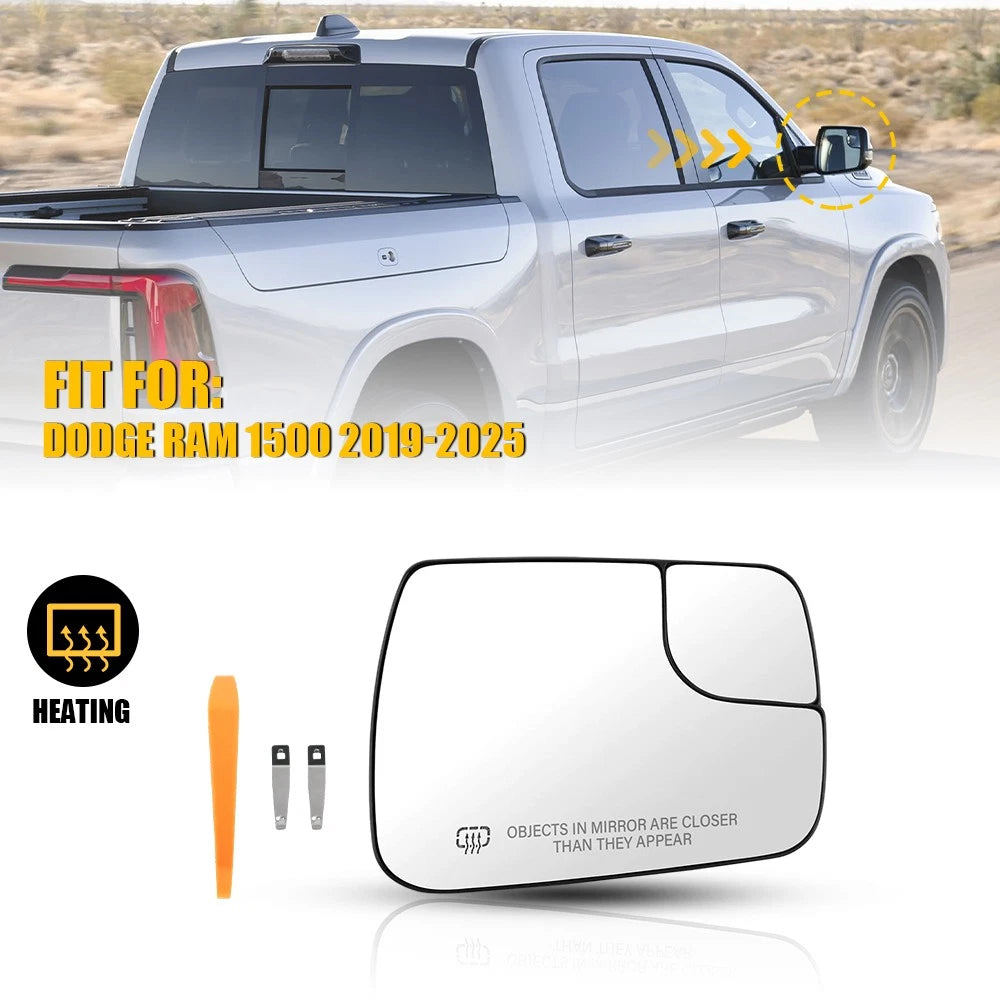 Right RH Side Heated Mirror Glass for Dodge Ram 1500 (2019–2025)