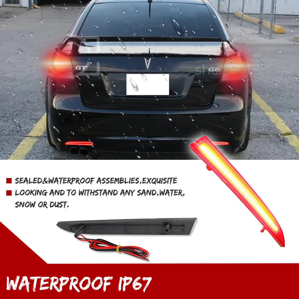 2X Red Lens LED Bumper Reflector Tail Lights for Chevy Camaro (2016–2023)