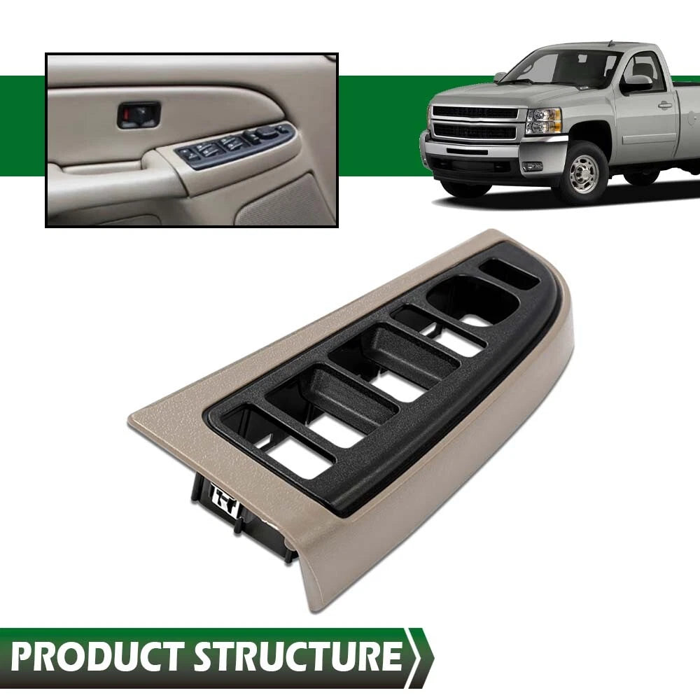 Front Window Switch Bezel for Chevy Silverado GMC Sierra (2003–2007)