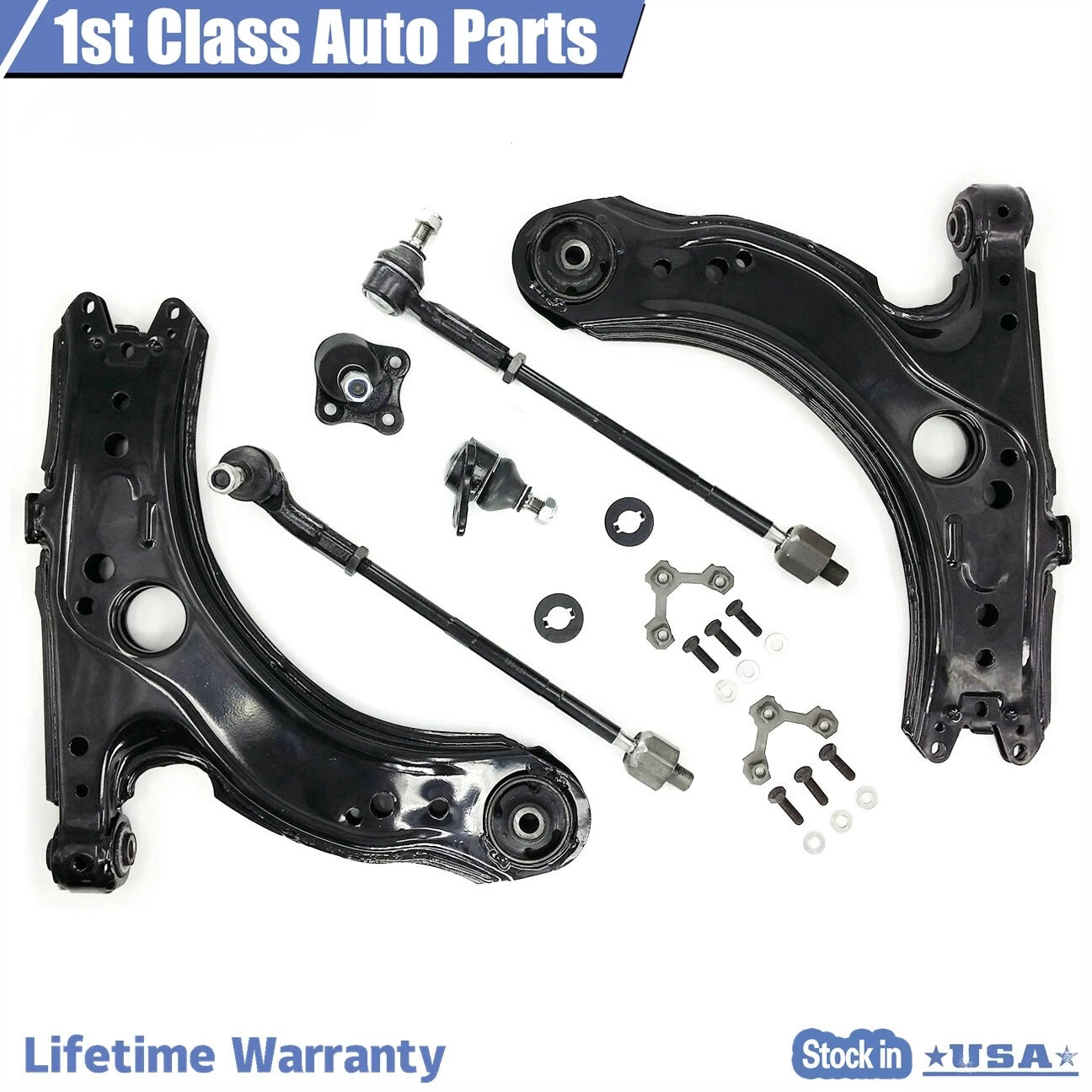 6X Front Suspension Control Arm Ball Joint Kit for Volkswagen Beetle Golf Jetta (1998–2010)