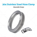 304 Stainless Steel Worm Clamp Hose Clamps Set of 4 Adjustable