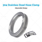 304 Stainless Steel Worm Clamp Hose Clamps Set of 4 Adjustable