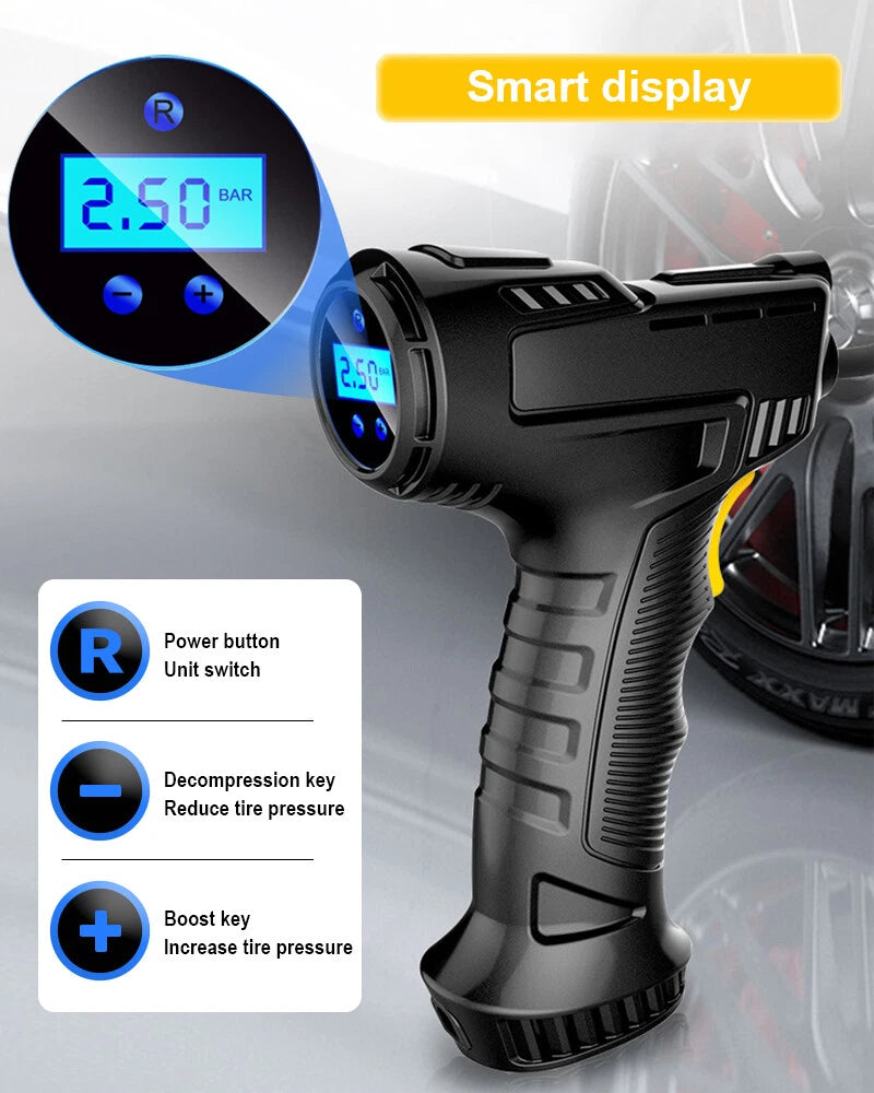 Digital Air Tire Pump Inflator Compressor for Auto (150PSI, 12V)
