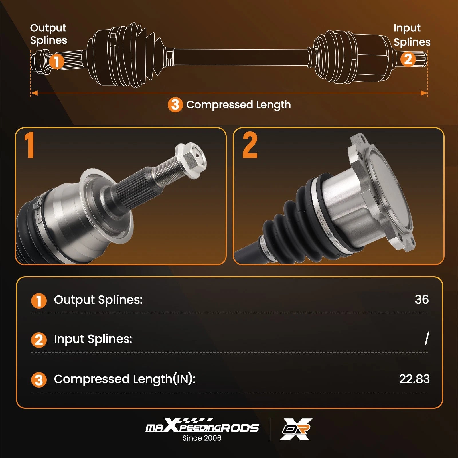 Front CV Axle Assembly for Chevrolet Silverado 2500, GMC Sierra 3500 HD (2011–2014)