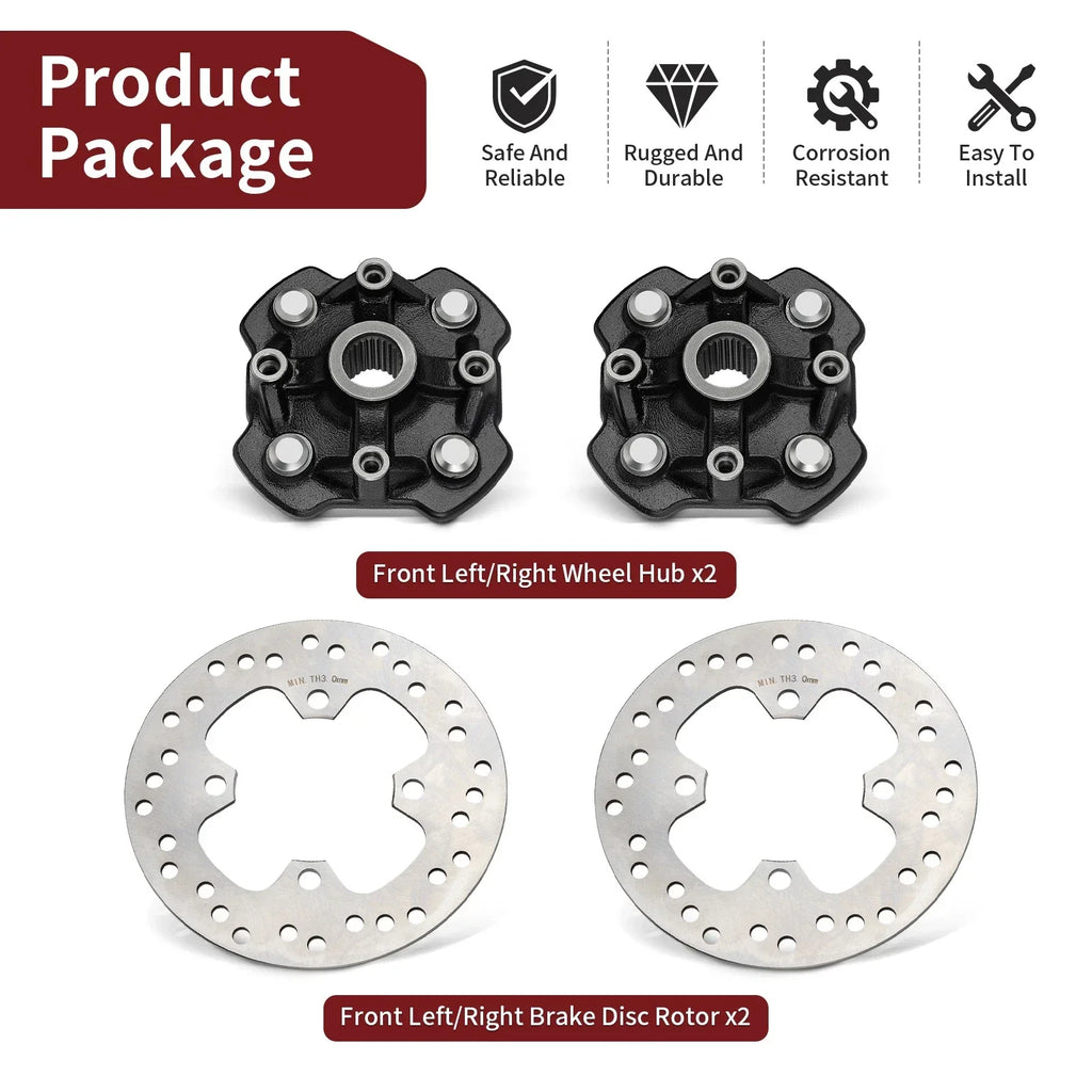 2 x Wheel Hub Brake Disc for Honda Rancher 420 (2014–2024)