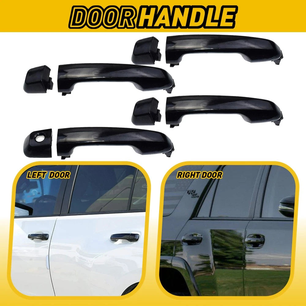 Set of 4 Gloss Black Door Handle Cover Trim for Toyota 4Runner (2010–2024)