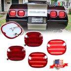 Set of 4 Red LED Brake Tail Light Lenses for Chevy Corvette C4 (1990–1996)