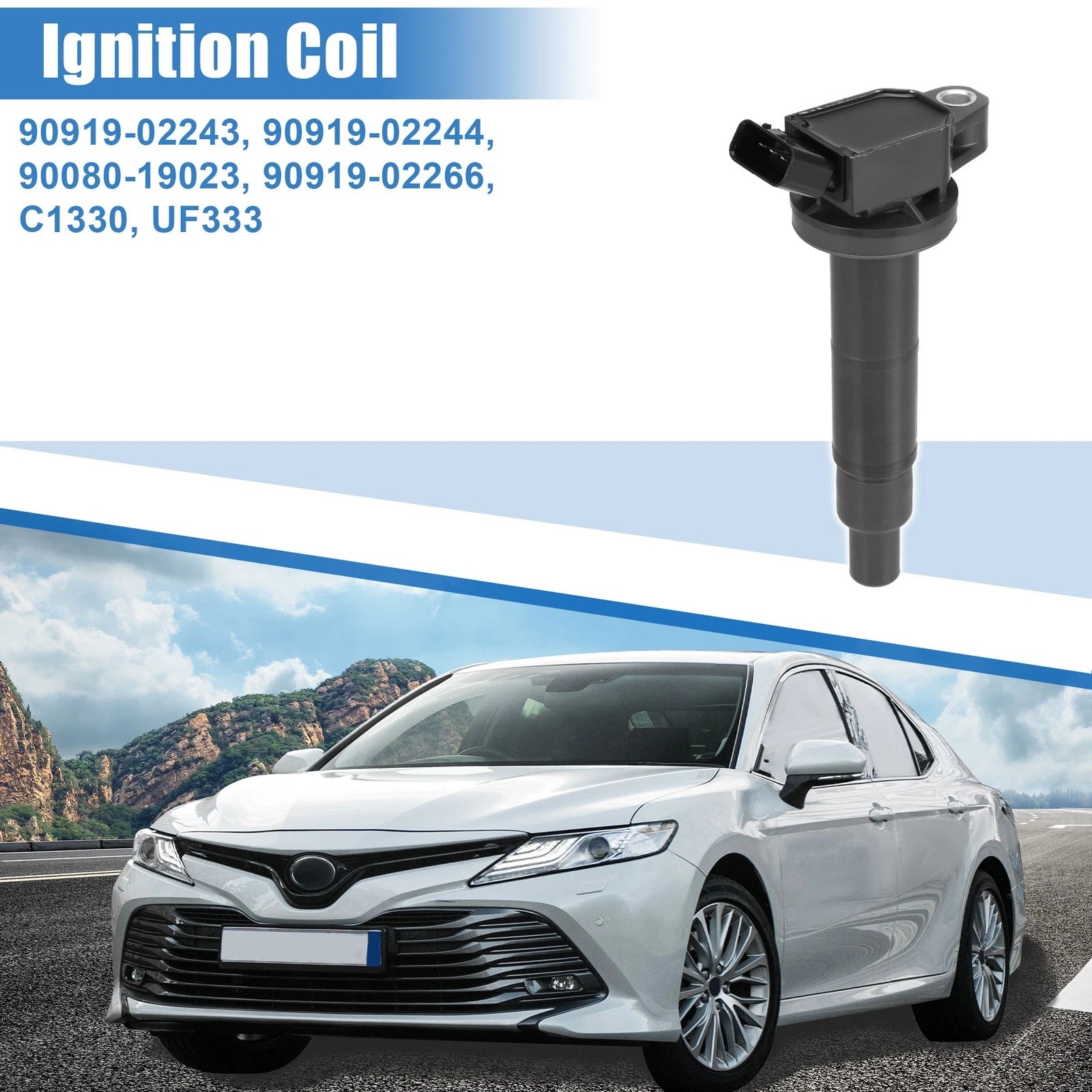 Ignition Coil Set of 2 for Toyota Camry, Scion (90919-02243, 90919-02244, C1330, UF333)