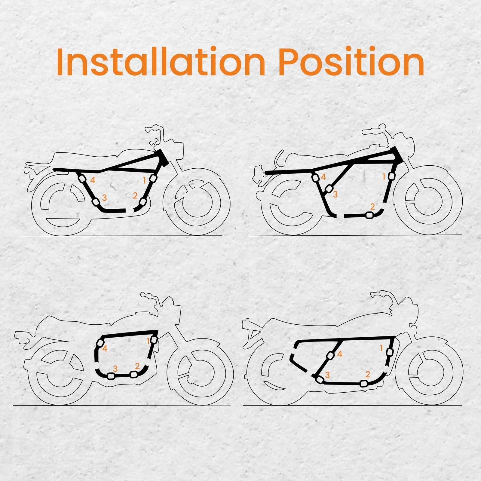 42CrMo Steel Sidecar Installation Kit for Harley & Yamaha (4* U-Clamp, I-Bolt)