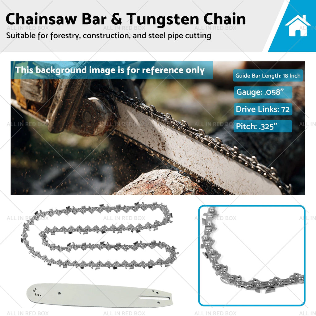 18" Chainsaw Bar & Tungsten Chain for Efco Oleo Mac (Fits )