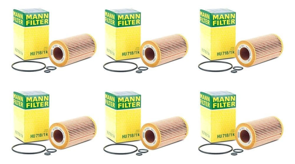 Set of 6 Engine Oil Filters HU718/1k for Dodge Freightliner Sprinter (2002–2018)