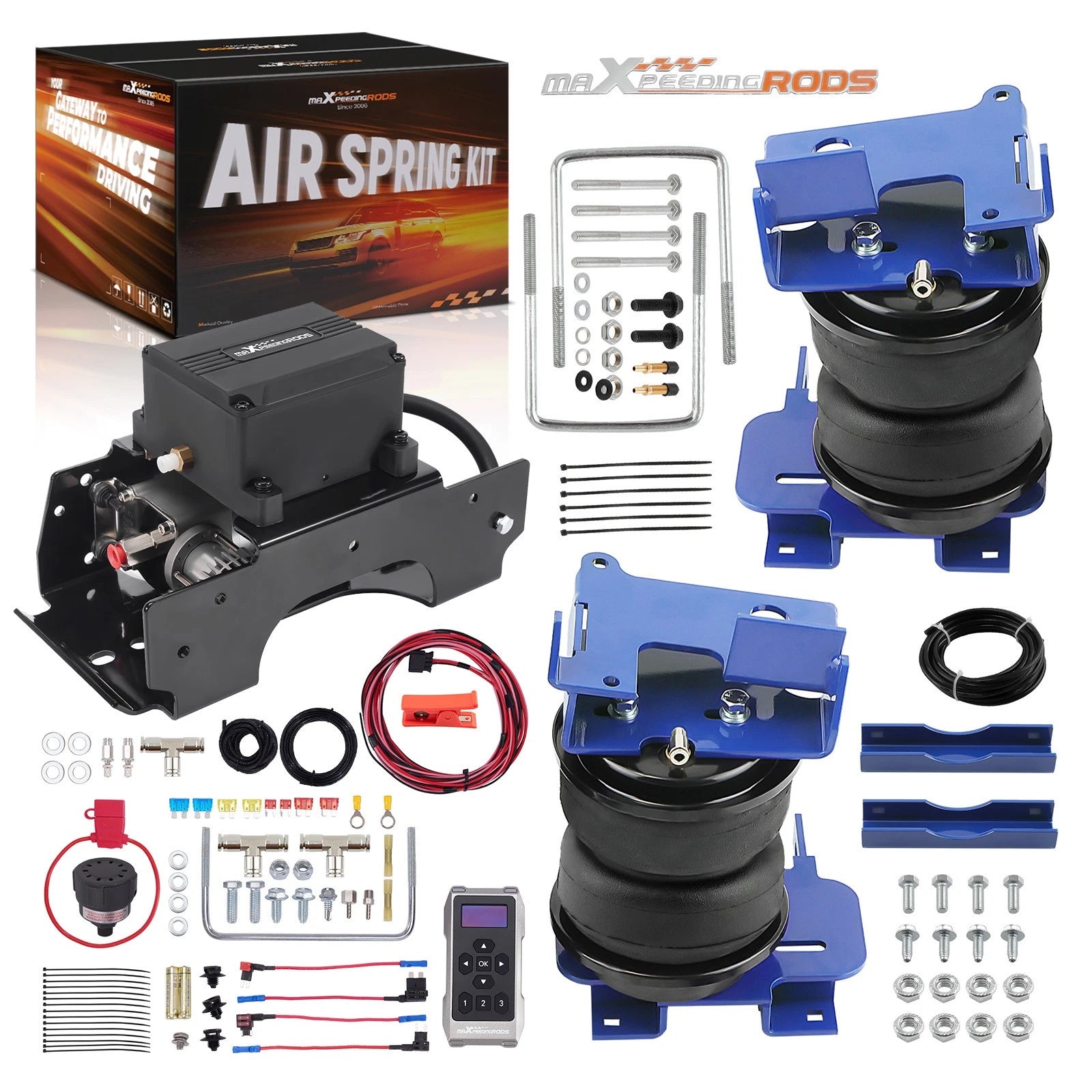 Wireless Air Compressor Kit + Air Spring Kit for Ford F150 4WD (2015–2020)