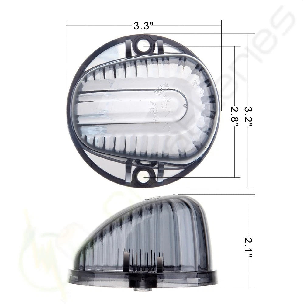 5x Smoke Cab Marker Covers + Round Base for Chevrolet (1973–1991)