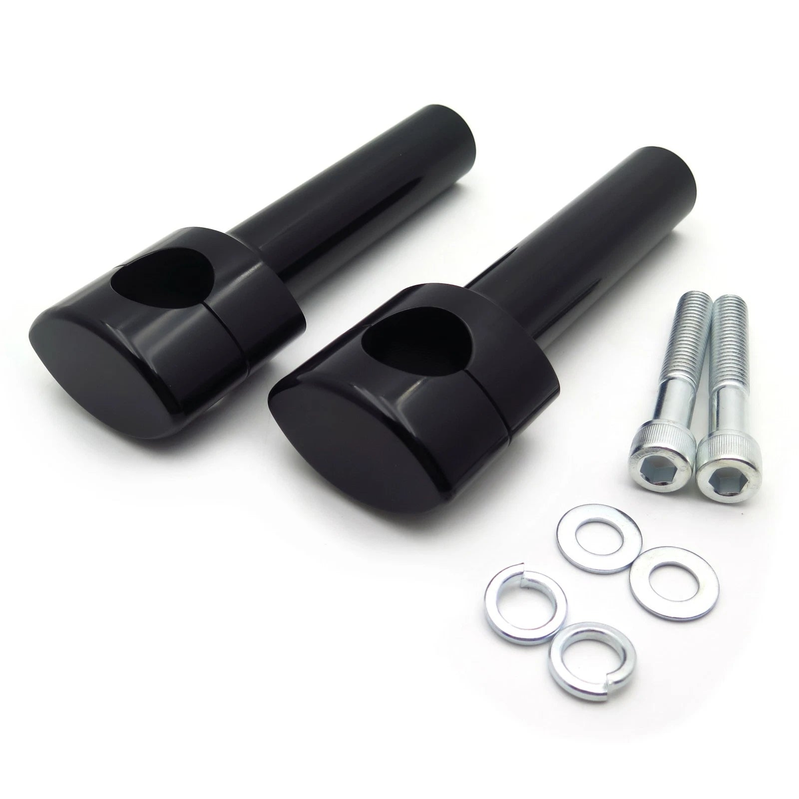 1in. Handlebar Riser Clamps Mounts Kit for Harley Motorcycle (6" Tall)