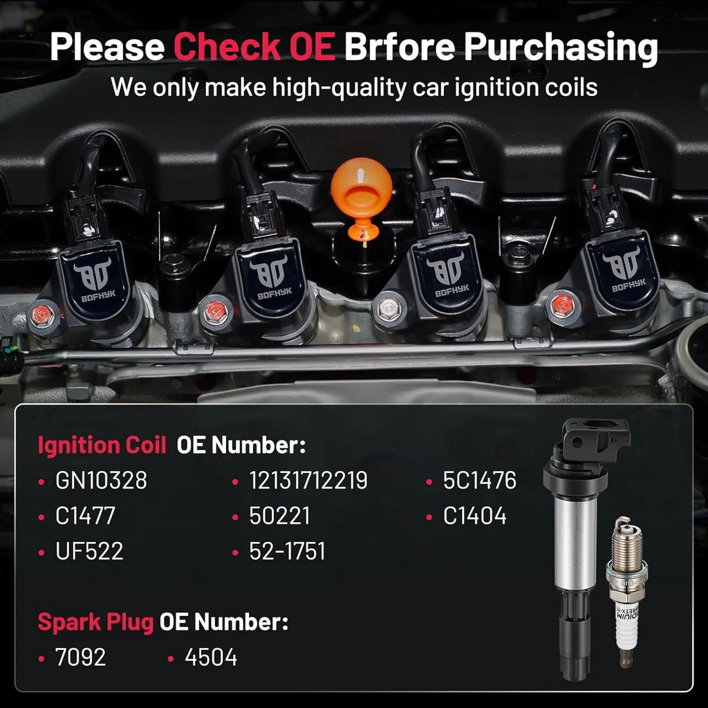 6X Ignition Coil & Iridium Spark Plug for BMW 325i 328i 330i 530i X3 X5 X6 (2006–2013)